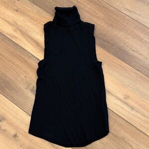 Sleeveless Black Ribbed Turtleneck Top ZARA XL